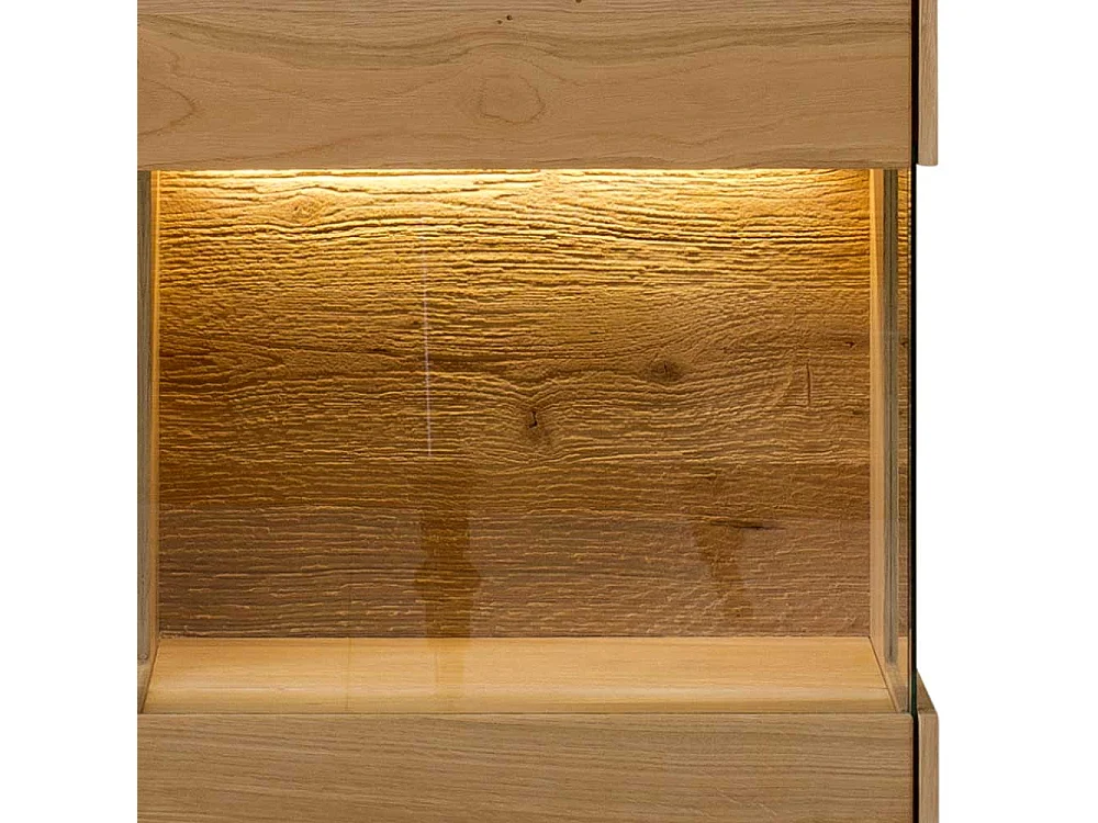 Hängeschrank Vitrine aus Wildeiche Massivholz 43 cm breit