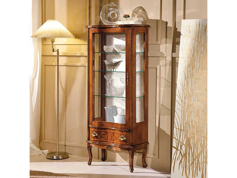 Esszimmer Vitrinenschrank in italienischem Design Blätter Rankenmuster