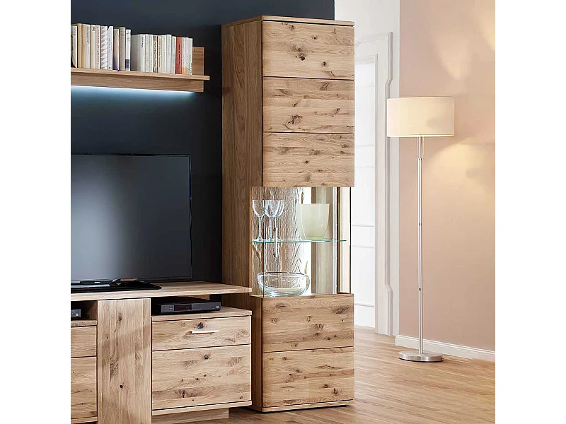 Vitrine aus Eiche Bianco geölt 1 türig