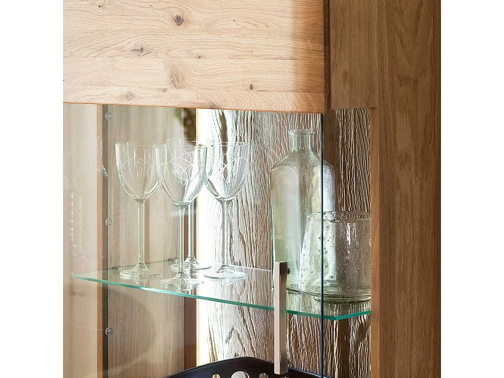 Vitrine aus Eiche Bianco geölt 1 türig