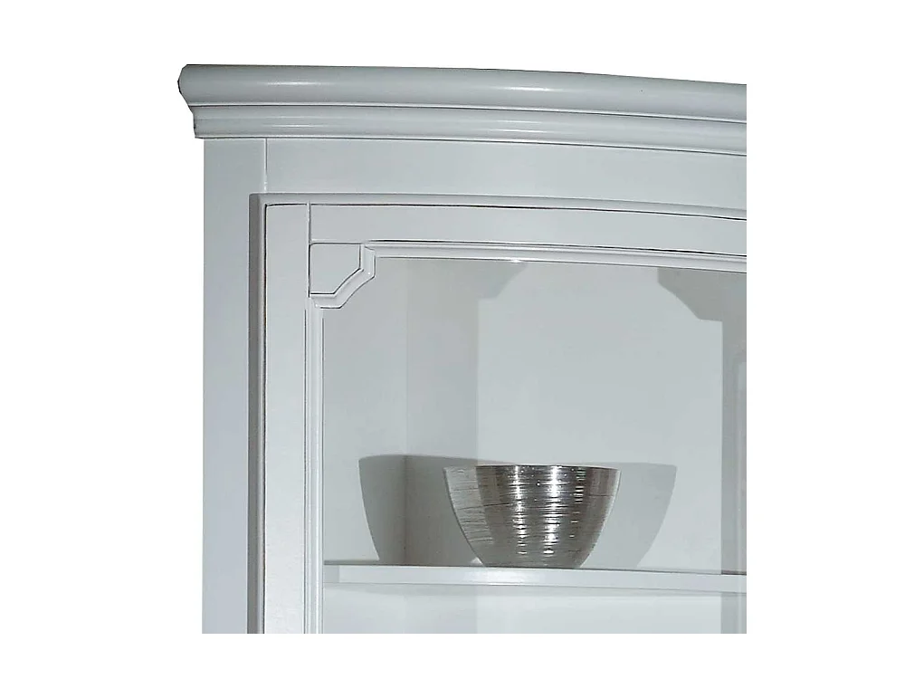 Schmale Vitrine für die Ecke in Weiß Vintage Look