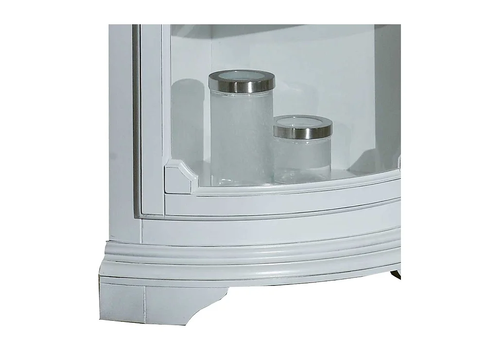 Schmale Vitrine für die Ecke in Weiß Vintage Look