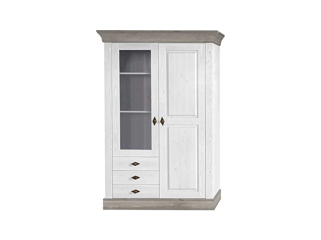 Wohnzimmer Vitrine in Weiß skandianvisch