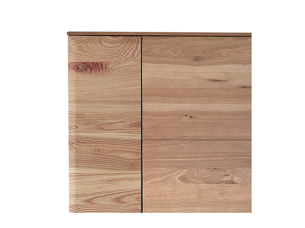 Schrank Vitrine teilmassiv 60 cm breit und 204 cm hoch Metallgriffen