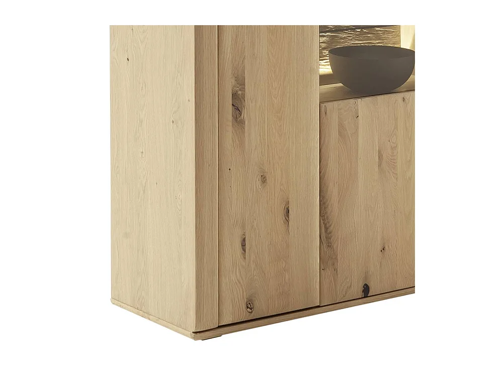 Vitrine Schrank in Asteiche hell mit Glastür