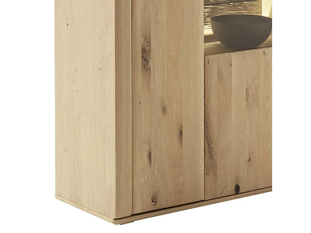 Vitrine Schrank in Asteiche hell mit Glastür