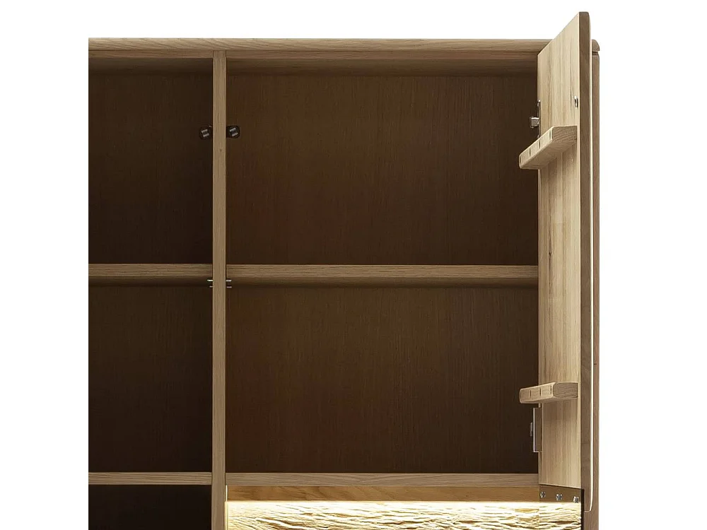 Vitrine Schrank in Asteiche hell mit Glastür