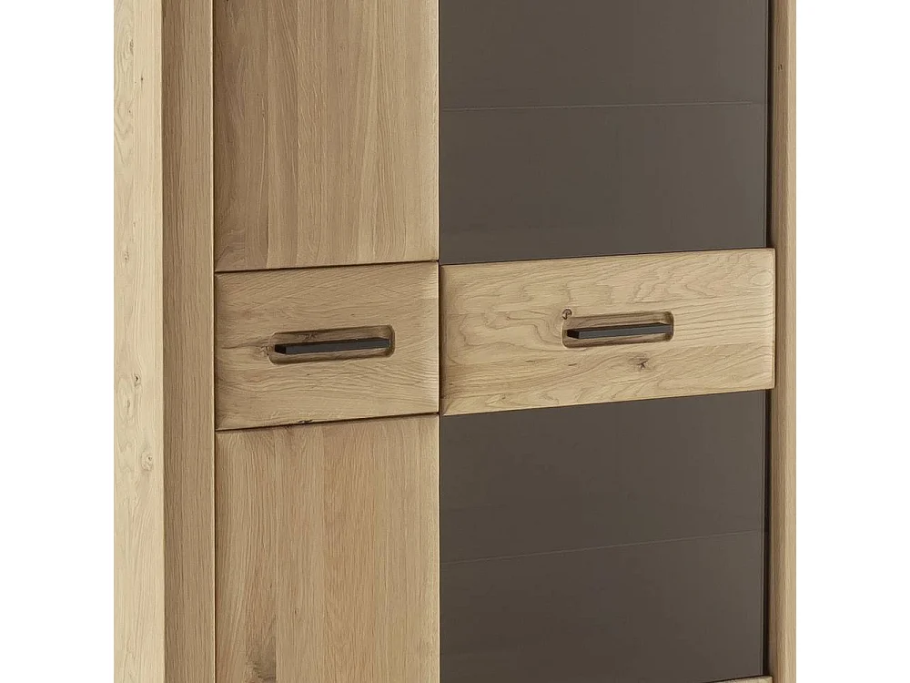 Vitrine Schrank in Asteiche hell mit Glastür