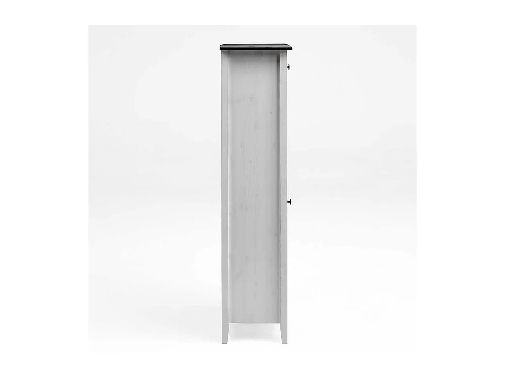 Badezimmer Vitrine in Weiß Grau Kiefer teilmassiv Landhaus Design