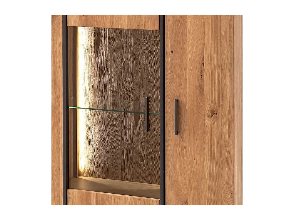 Wohnzimmer Vitrine mit Asteiche furniert 165 cm breit