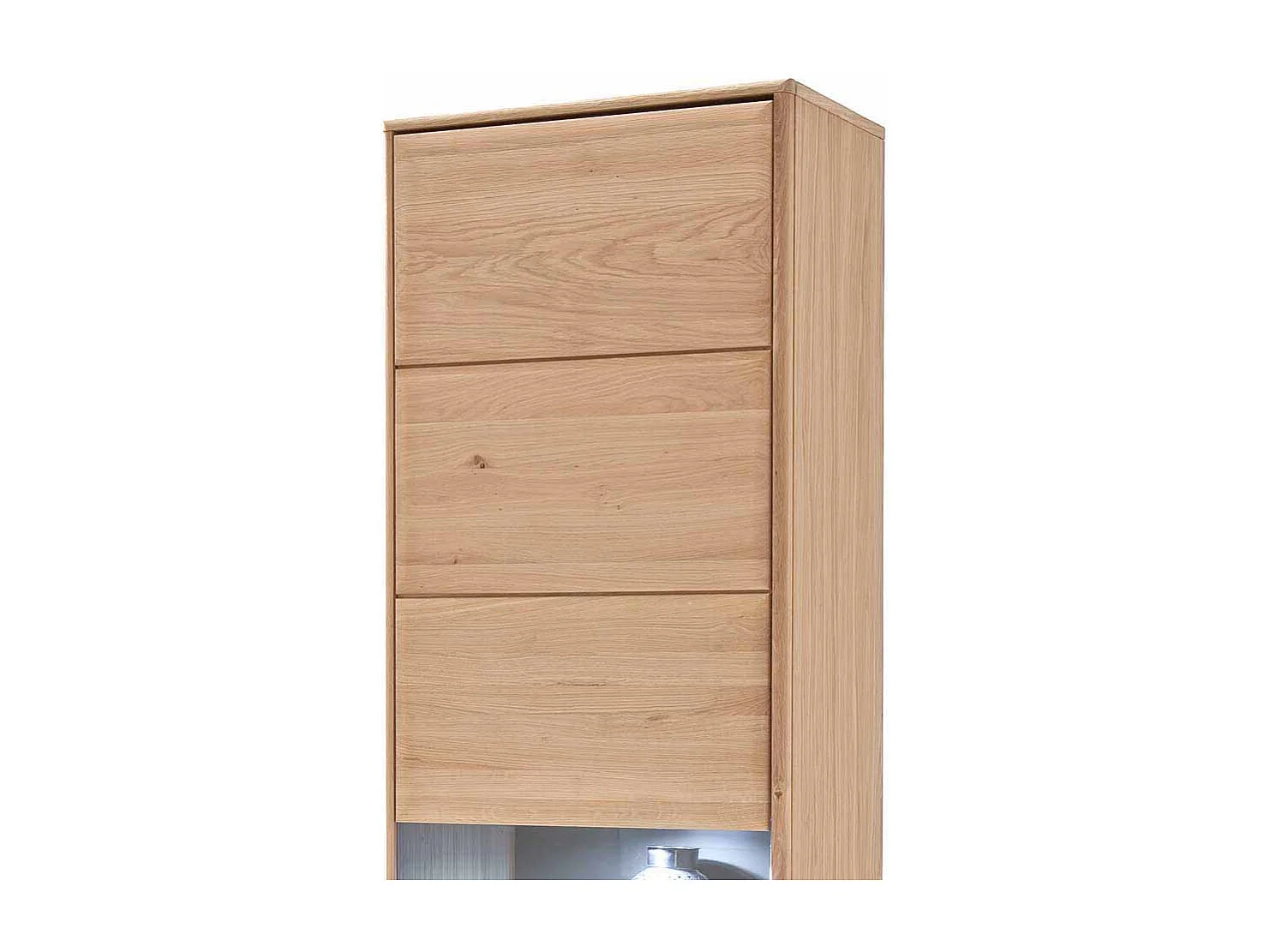 Wohnzimmervitrine aus Eiche hell geölt LED Beleuchtung