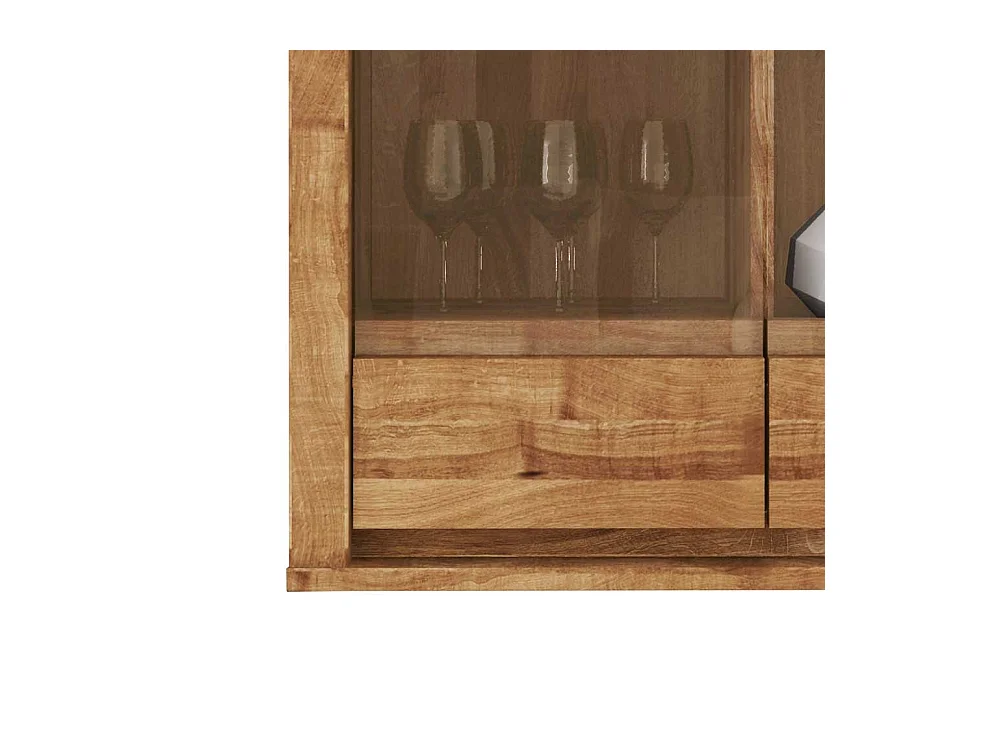 Wandvitrine aus Wildeiche Massivholz 80 cm