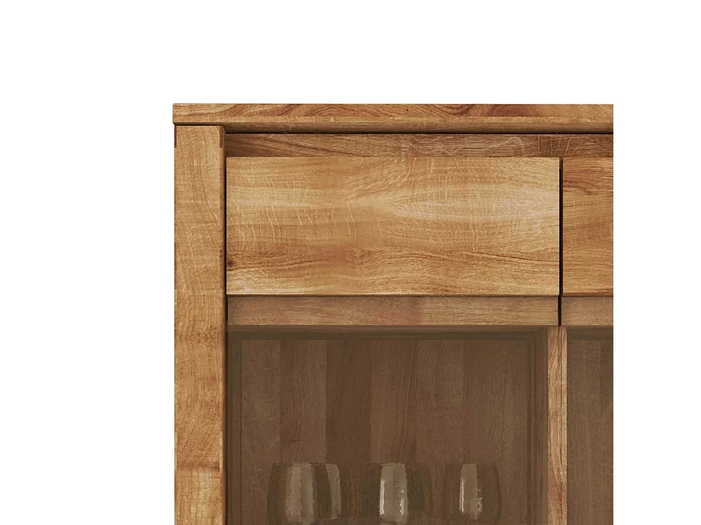 Wandvitrine aus Wildeiche Massivholz 80 cm