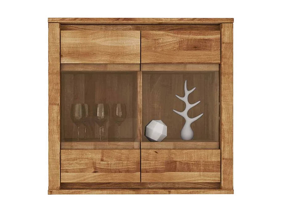 Wandvitrine aus Wildeiche Massivholz 80 cm