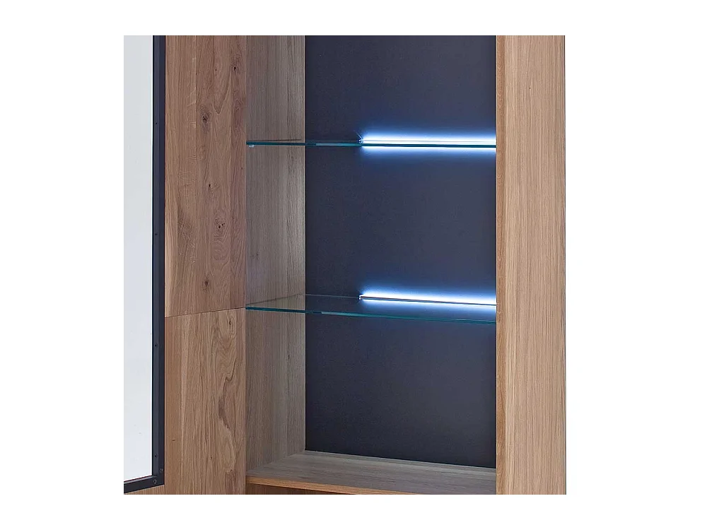 Esszimmervitrine in Eiche Bianco und Anthrazit modern