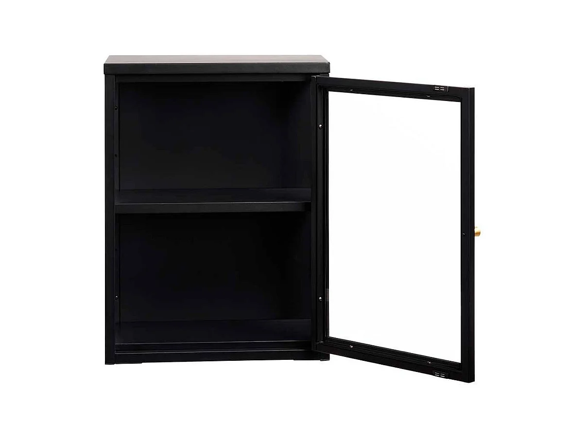 Factory Hängevitrine in Schwarz 60 cm hoch 45 cm breit