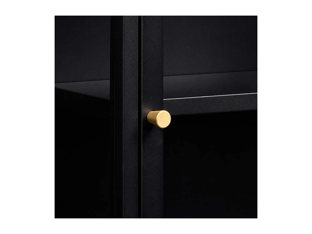 Factory Hängevitrine in Schwarz 60 cm hoch 45 cm breit