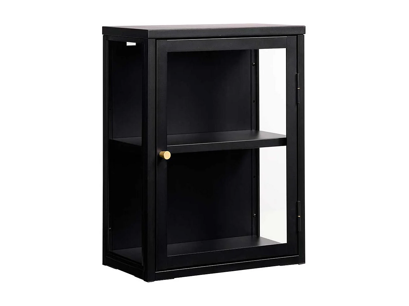 Factory Hängevitrine in Schwarz 60 cm hoch 45 cm breit