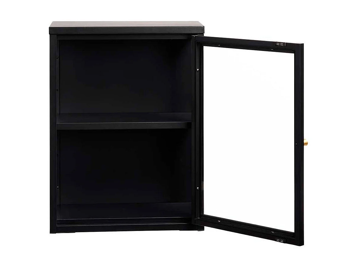 Factory Hängevitrine in Schwarz 60 cm hoch 45 cm breit