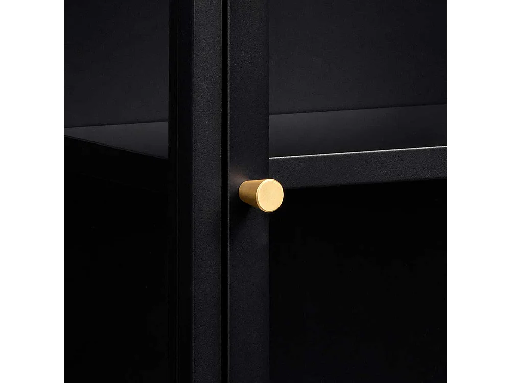 Factory Hängevitrine in Schwarz 60 cm hoch 45 cm breit