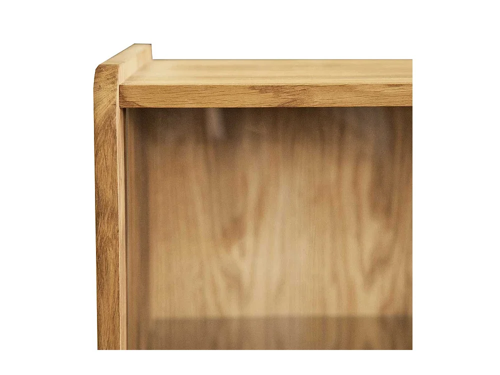 Wohnzimmervitrine aus Wildeiche Massivholz 100 cm breit