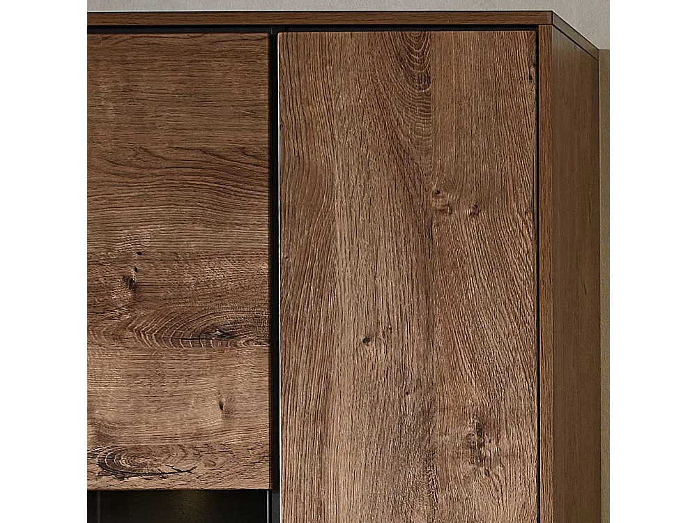 Wohnzimmervitrine in Eiche dunkel Optik Loft Design