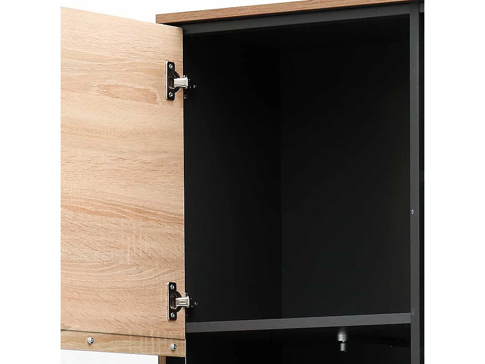 Wohnzimmervitrine in Eiche dunkel Optik Loft Design