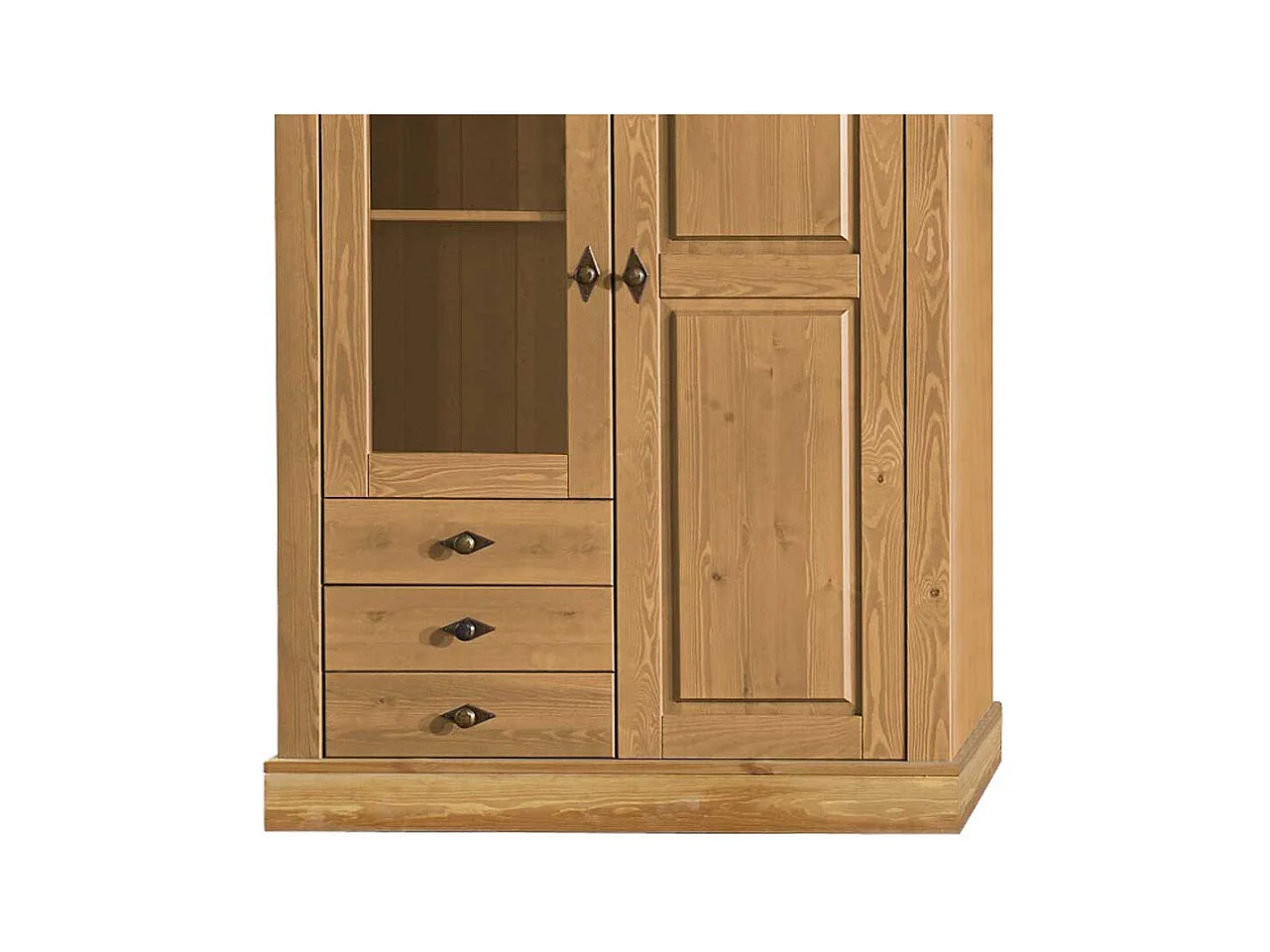 Wohnzimmervitrine aus Kiefer teilmassiv Landhaus Design