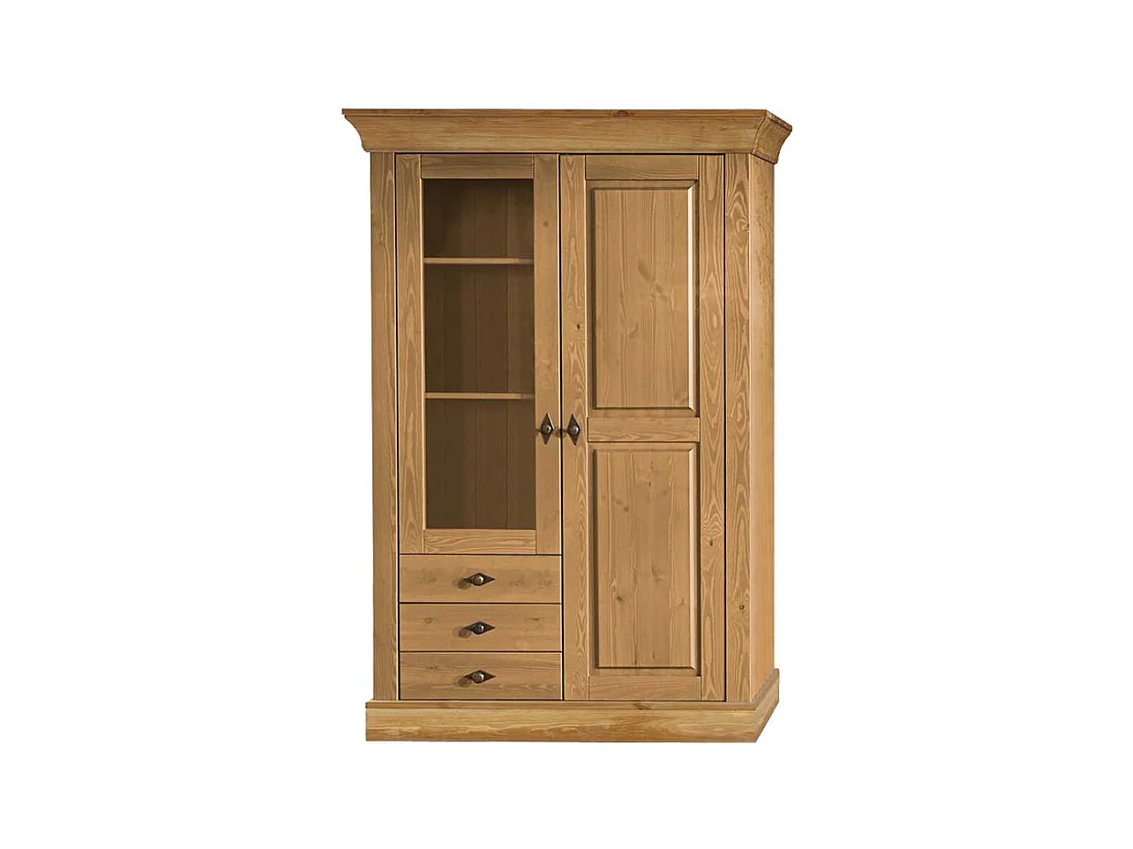Wohnzimmervitrine aus Kiefer teilmassiv Landhaus Design