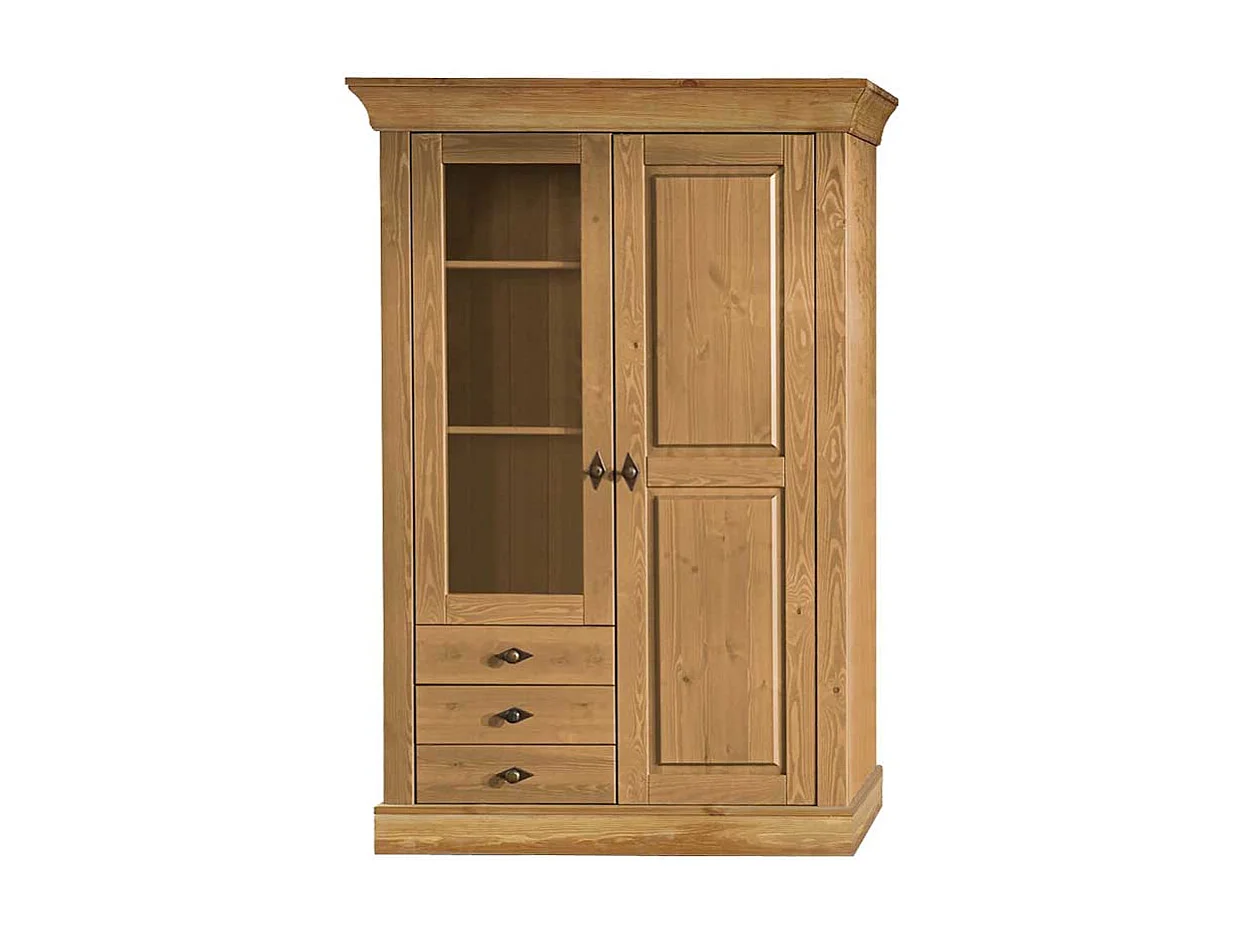 Wohnzimmervitrine aus Kiefer teilmassiv Landhaus Design