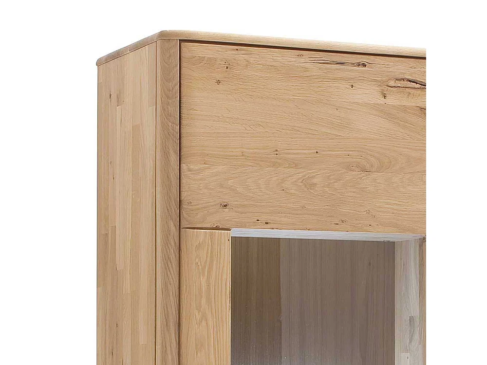 Standvitrine in Eiche Bianco Eiche Massivholz