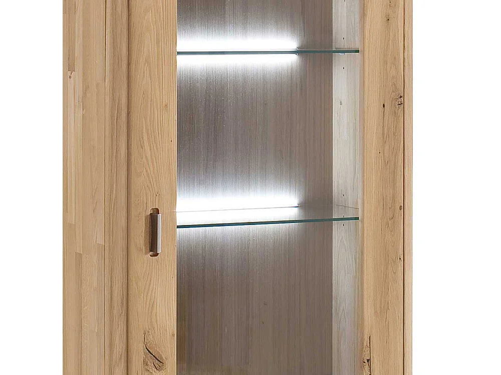 Standvitrine in Eiche Bianco Eiche Massivholz