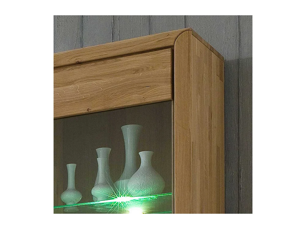 Wohnzimmervitrine aus Wildeiche Massivholz Bianco geölt