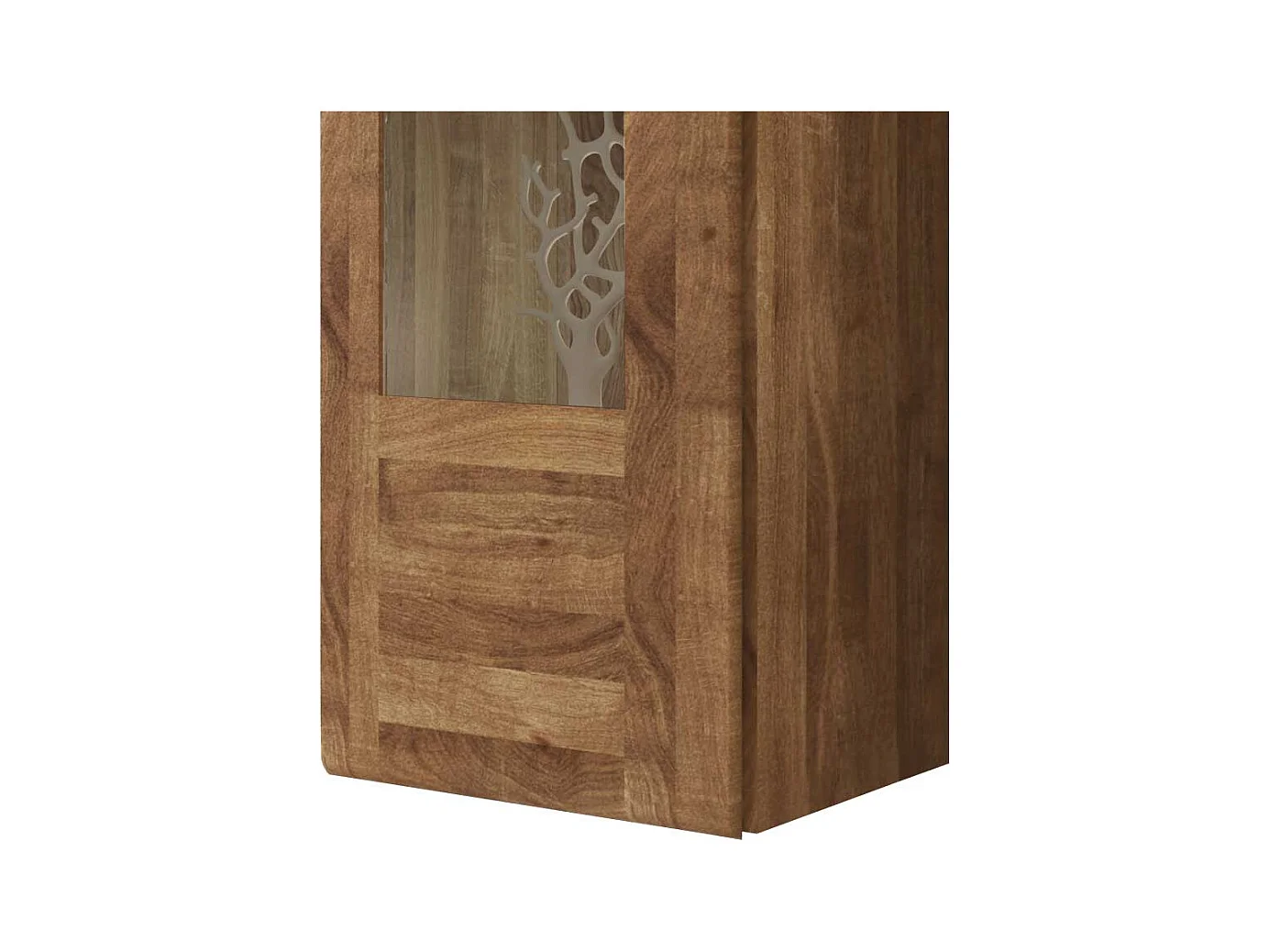 Wandvitrine aus Wildeiche Massivholz 40 cm breit