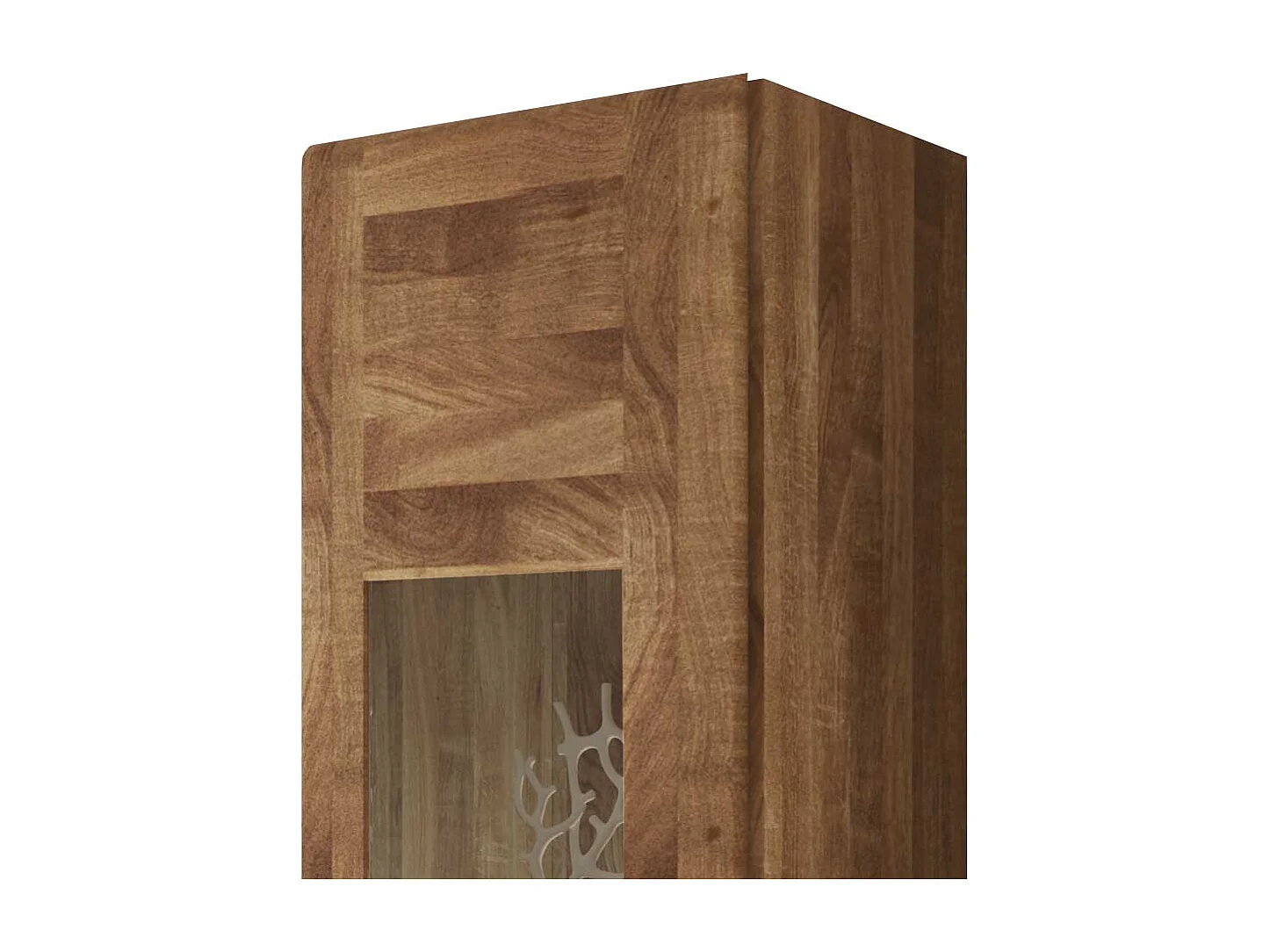 Wandvitrine aus Wildeiche Massivholz 40 cm breit