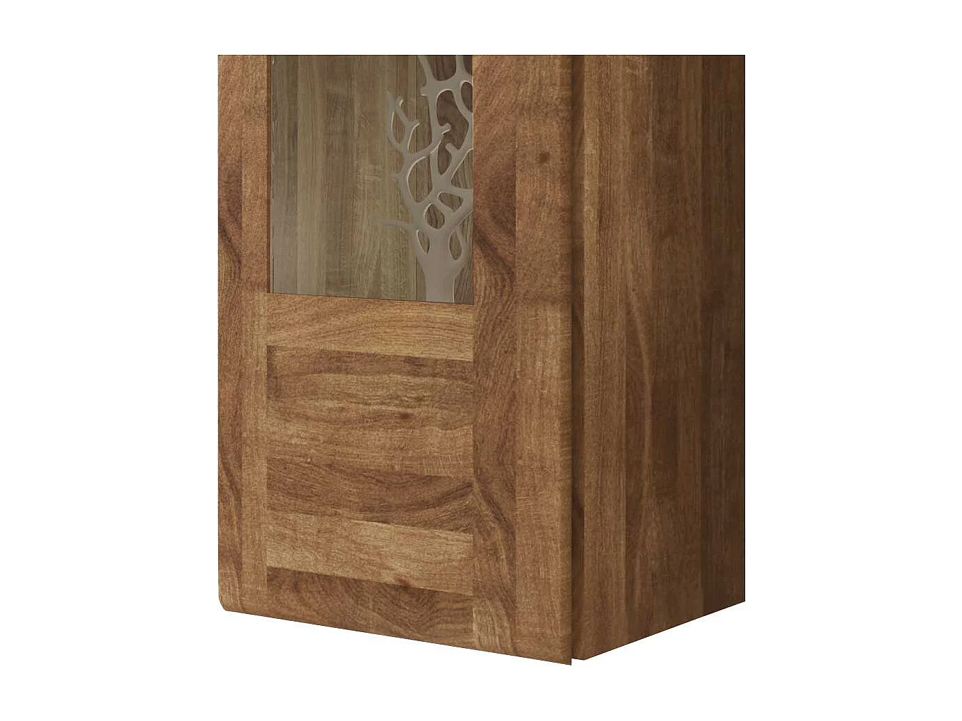 Wandvitrine aus Wildeiche Massivholz 40 cm breit