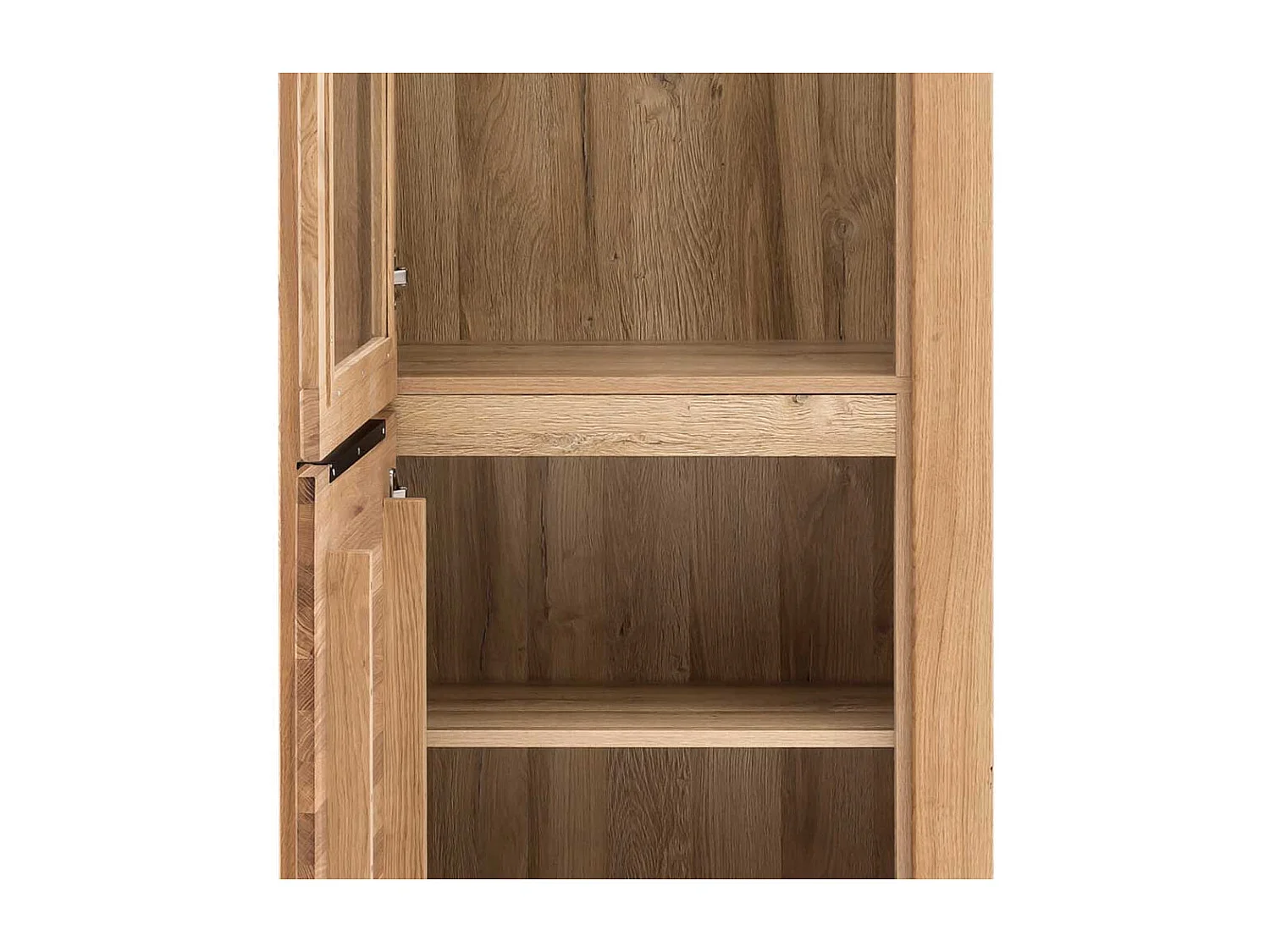 Wohnzimmervitrine schmal in Eichefarben 2 türig