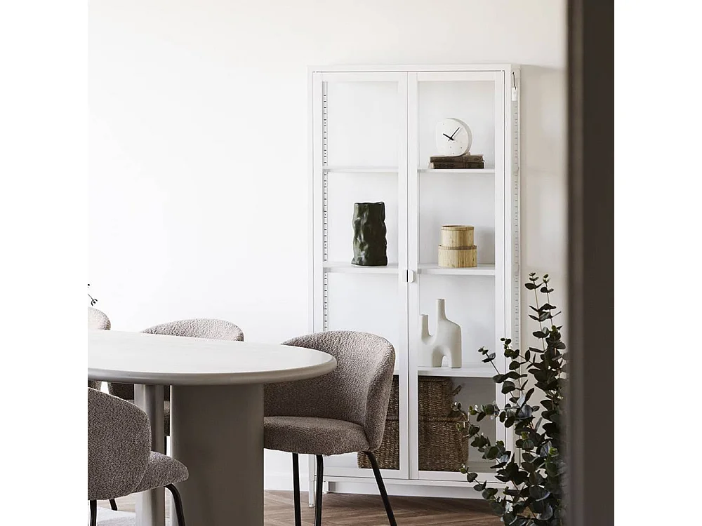 Esszimmervitrine Standvitrine aus Glas und Metall