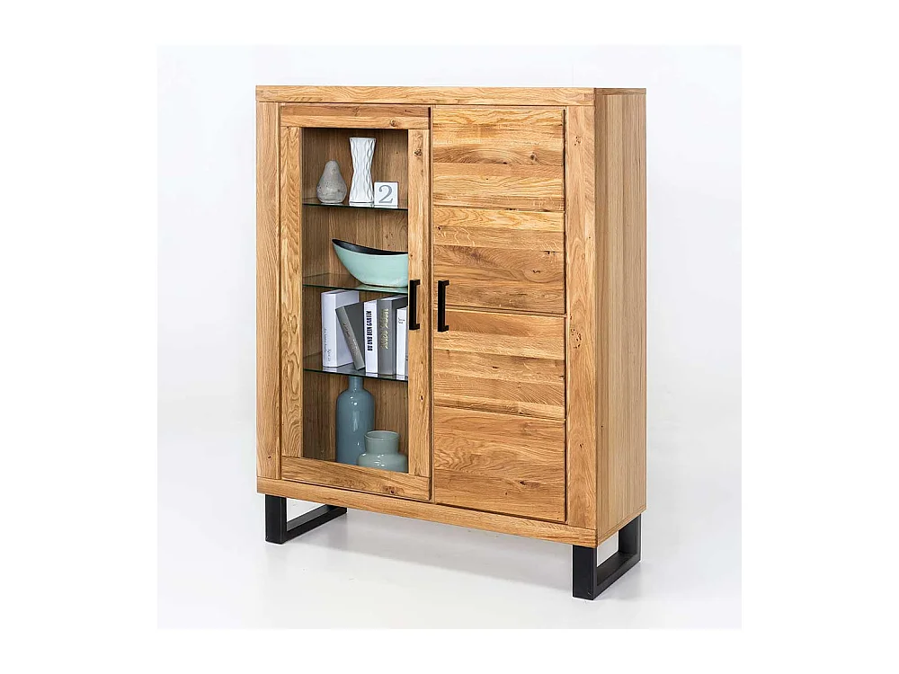 Wohnzimmervitrine aus Wildeiche geölt 110 cm breit