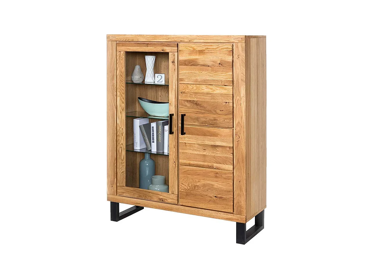 Wohnzimmervitrine aus Wildeiche geölt 110 cm breit