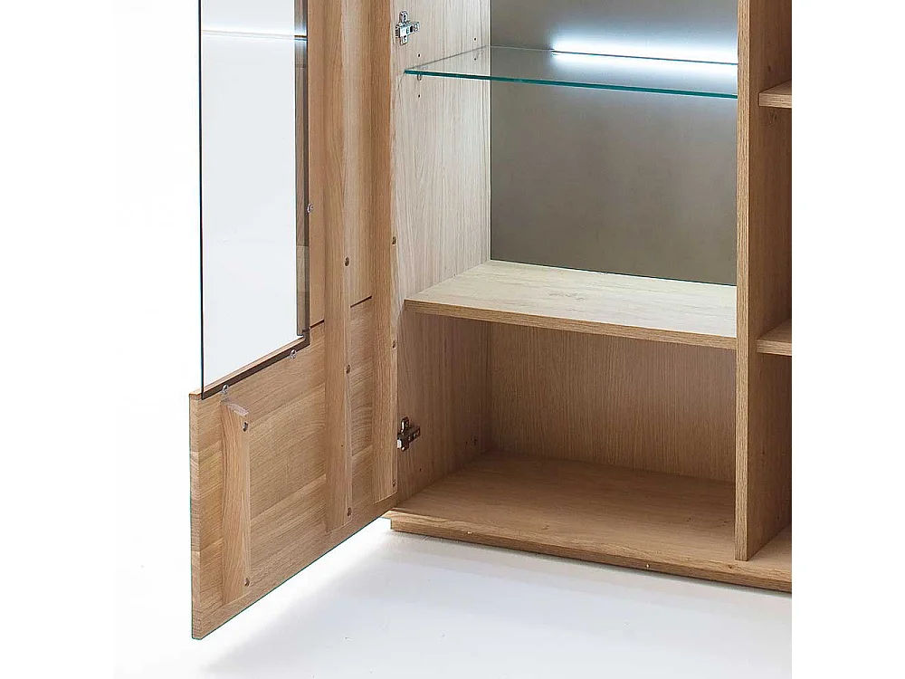 Wohnzimmervitrine aus Eiche Bianco 90 cm