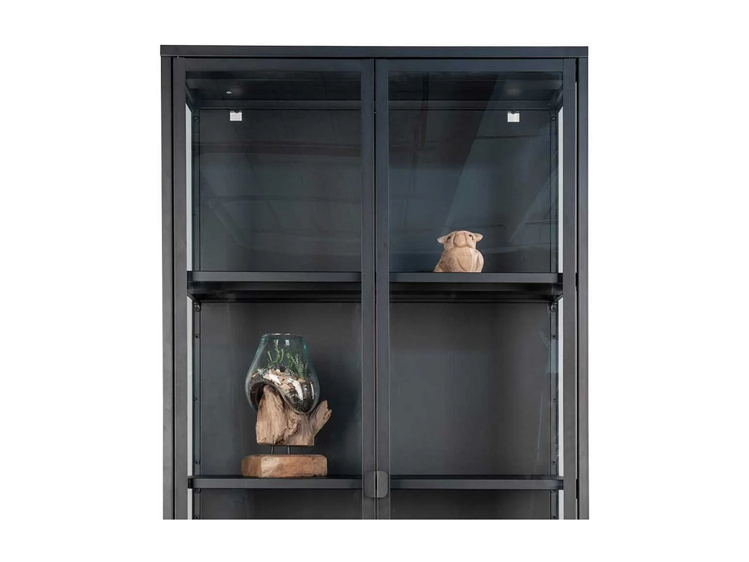 Wohnzimmervitrine in Schwarz 80 cm breit