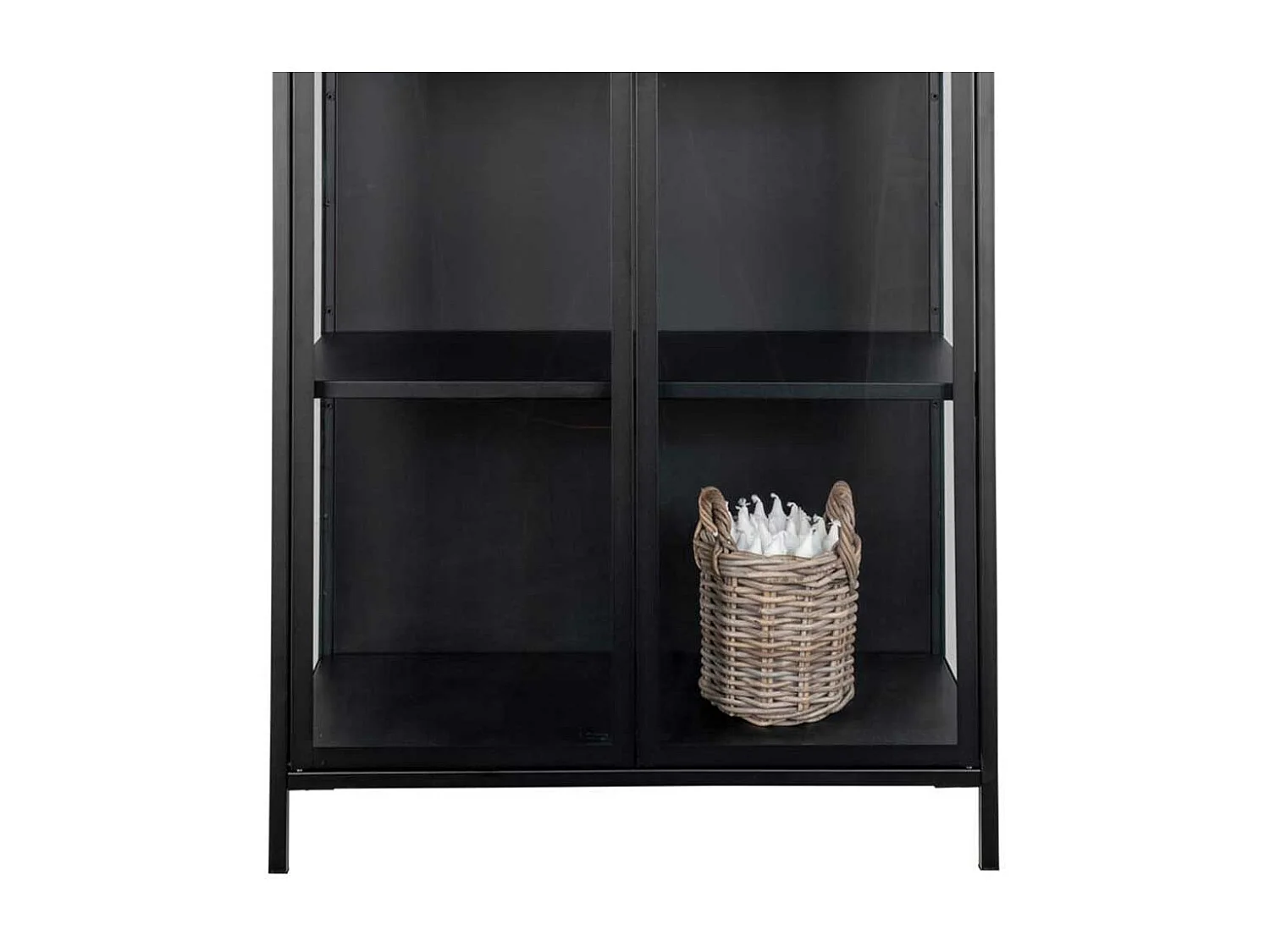 Wohnzimmervitrine in Schwarz 80 cm breit