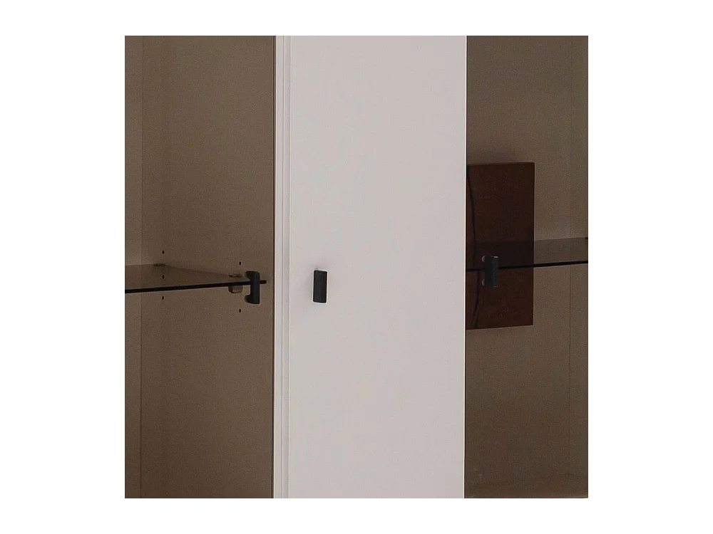 Standvitrine Wohnzimmervitrine mit Glastüren in Soft White