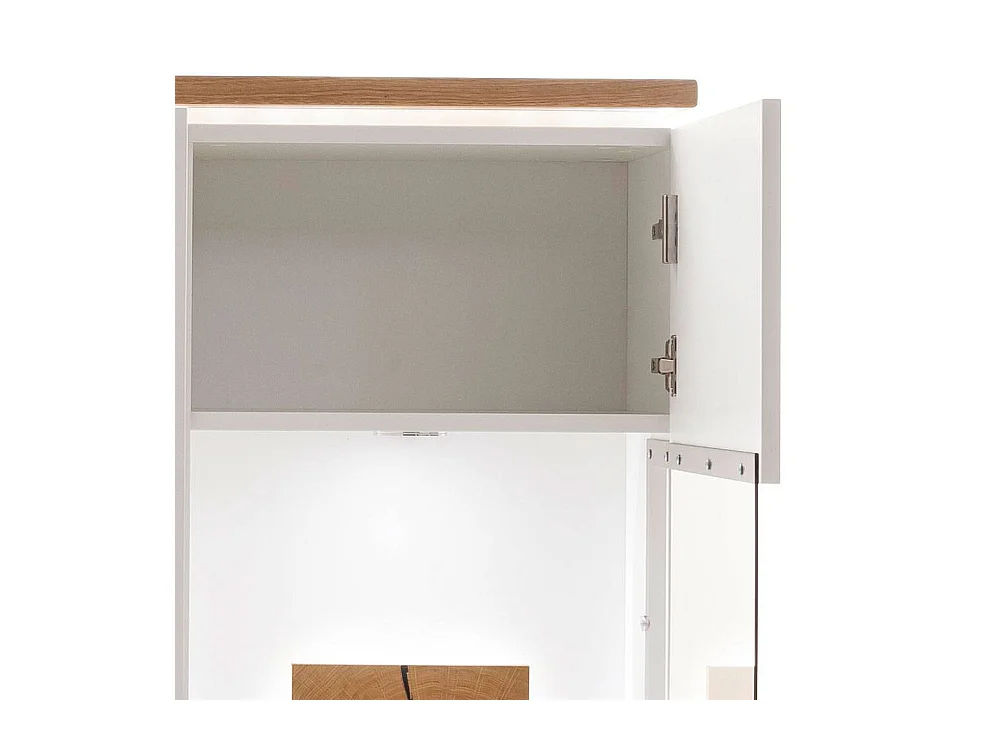 Standvitrine Wohnzimmervitrine mit Glastüren in Soft White