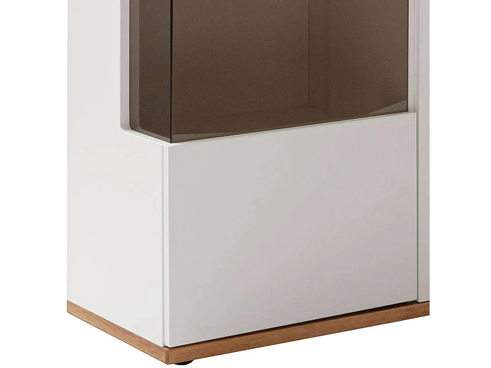 Standvitrine Wohnzimmervitrine mit Glastüren in Soft White