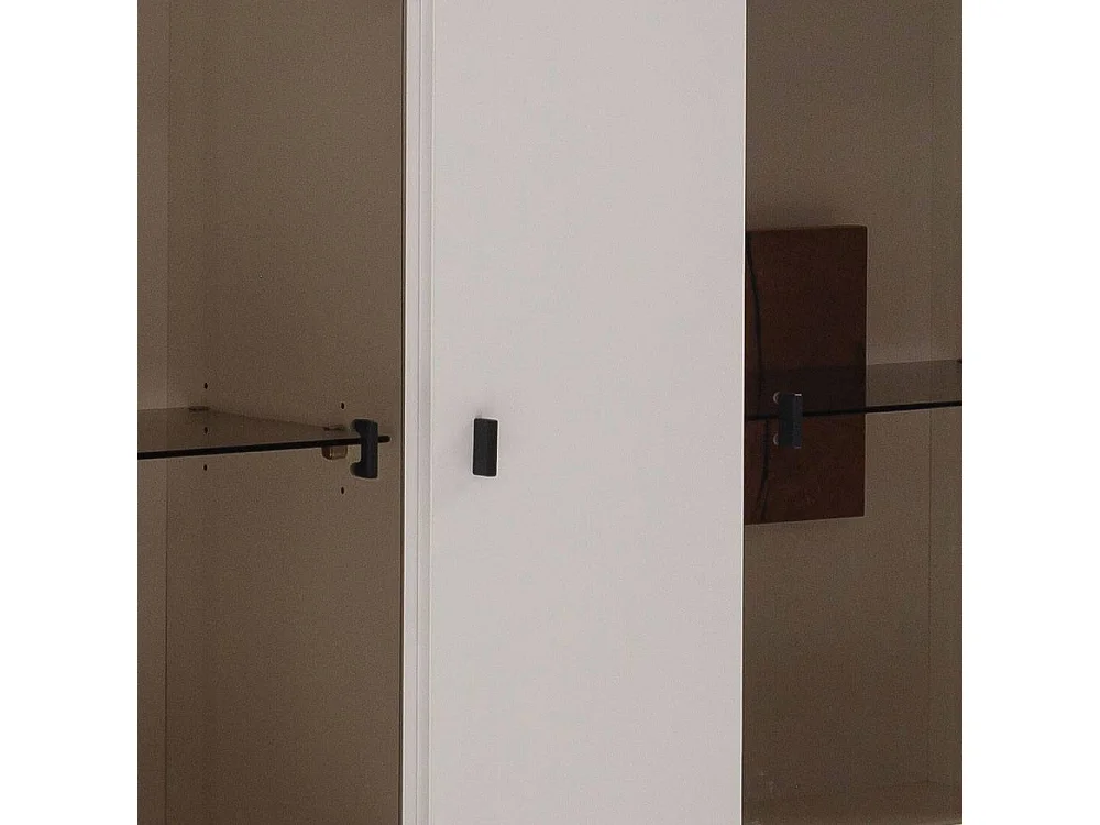 Standvitrine Wohnzimmervitrine mit Glastüren in Soft White