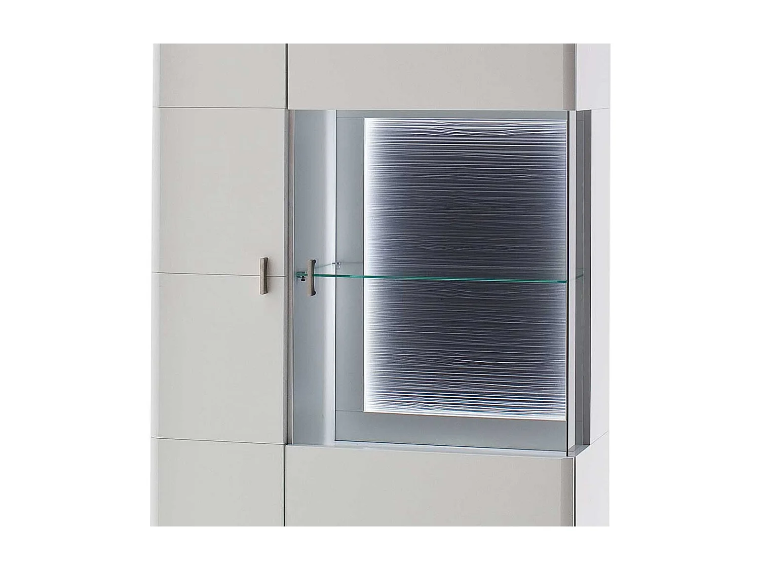 Standvitrine in Weiß und Anthrazit 90 cm breit