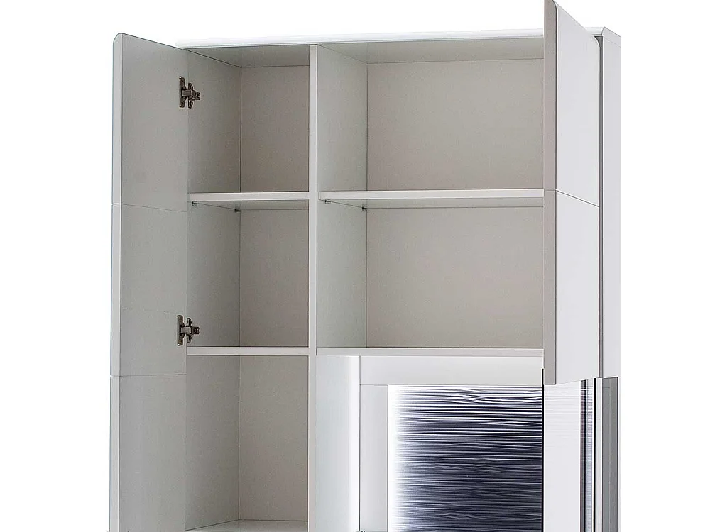 Standvitrine in Weiß und Anthrazit 90 cm breit