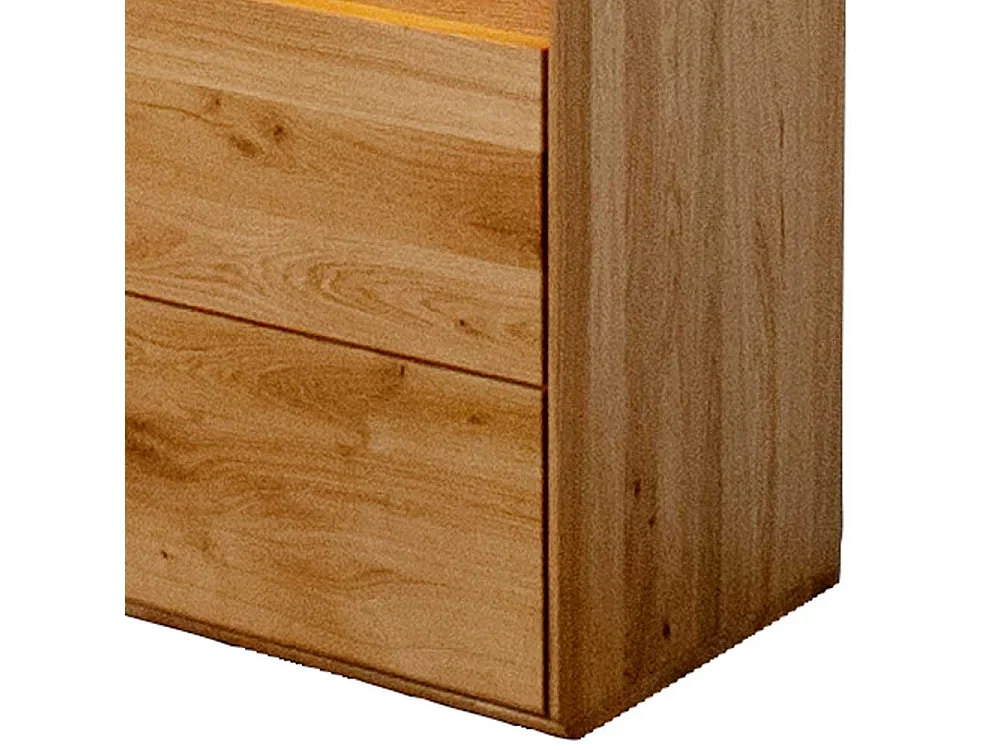 Wohnzimmervitrine aus Wildeiche Massivholz LED Beleuchtung